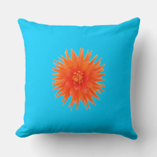 Colourful Double Sided Yellow Blue Orange Flower Cushion
