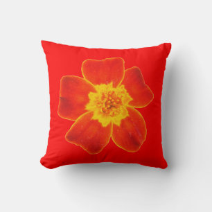 Colourful Double Sided Yellow Green Orange Flower Cushion