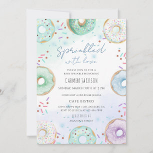 Colourful Doughnut Baby Sprinkle Invitation
