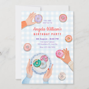 Colourful Doughnut Party Invitation