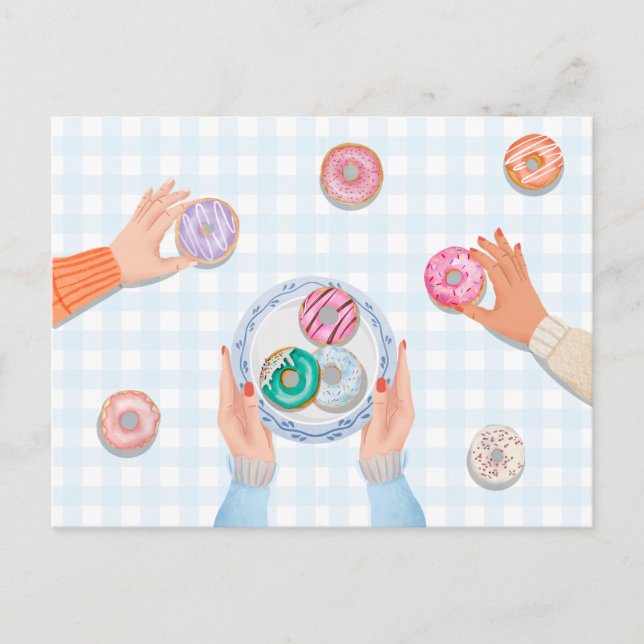 Colourful Doughnut Party  Postcard (Front)