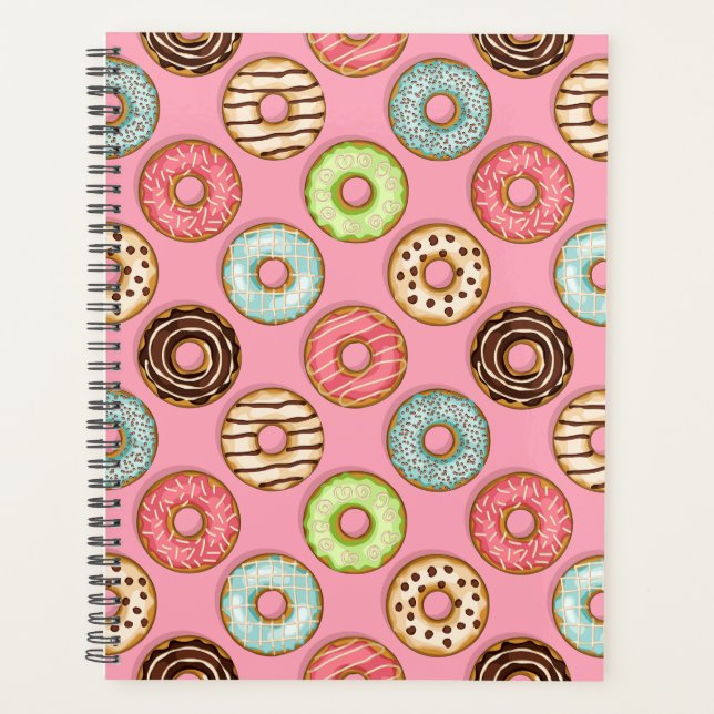Colourful Doughnut Pattern Cute Sweet Treats Planner (Front)