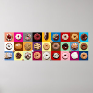 Colourful Doughnuts Extra Wide Poster