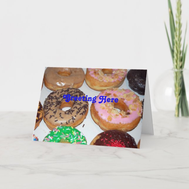 Colourful doughnuts greeting card (Front)