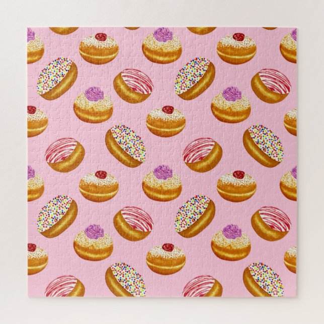 Colourful Doughnuts: Hand Drawn Watercolor Jigsaw Puzzle (Vertical)