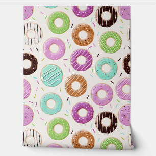 Colourful Doughnuts Pattern Wallpaper