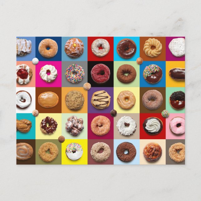 Colourful doughnuts postcard (Front)