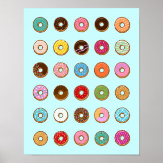Colourful Doughnuts Poster