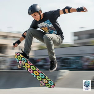 Colourful Doughnuts with Sprinkles Skateboard