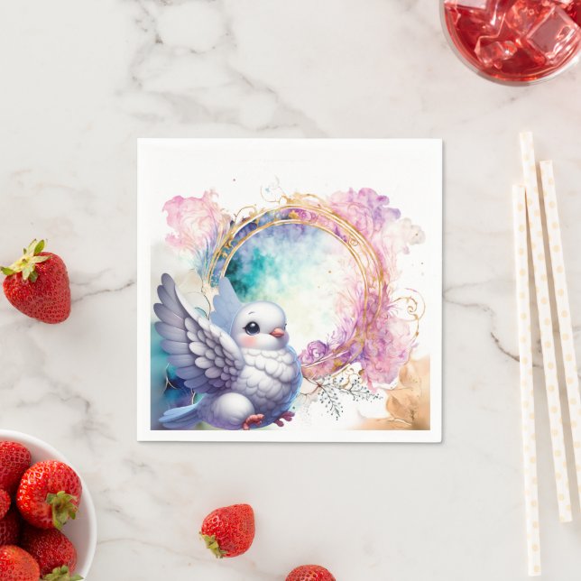 Colourful Dove Napkin (Insitu)