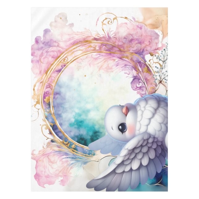 Colourful Dove Tablecloth (Front)