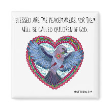 Colourful Dove w Verse about peace (Matthew 5:9)
