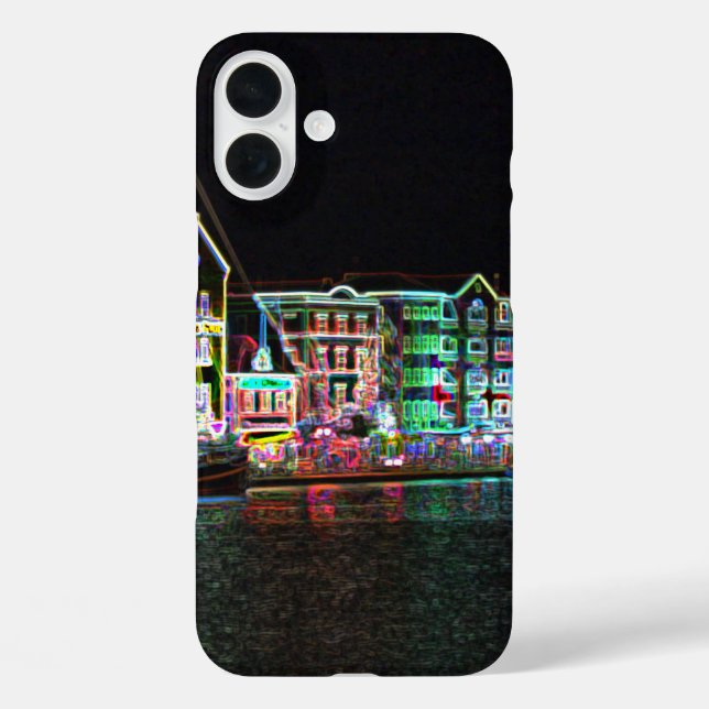 Colourful Downtown Willemstad Curacao Neon Nights Case-Mate iPhone Case (Back)