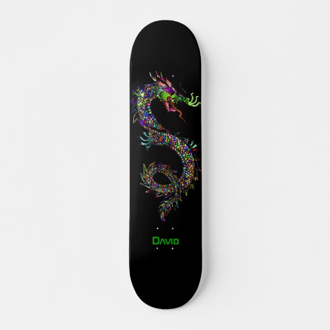 Colourful Dragon Custom Skateboard (Front)