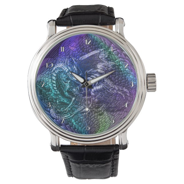 Colourful Dragon Fantasy Orb Wrist Watch (Front)
