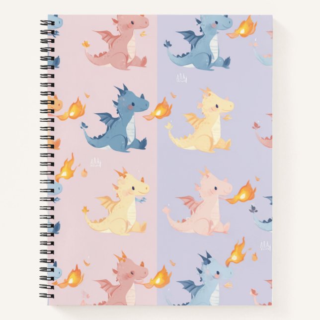 Colourful Dragon Notebook Fantasy Cute Journal  (Front)