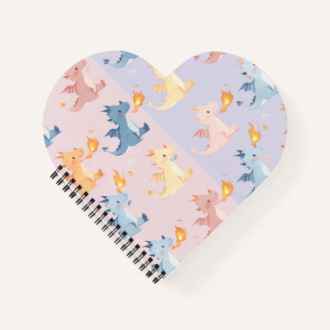 Colourful Dragon Notebook Fantasy Cute Journal  (Front)