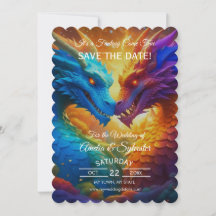 Colourful Dragon Save the Date Cards