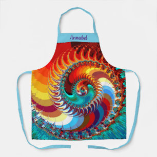 Colourful Dragon Spiral Personalised Apron