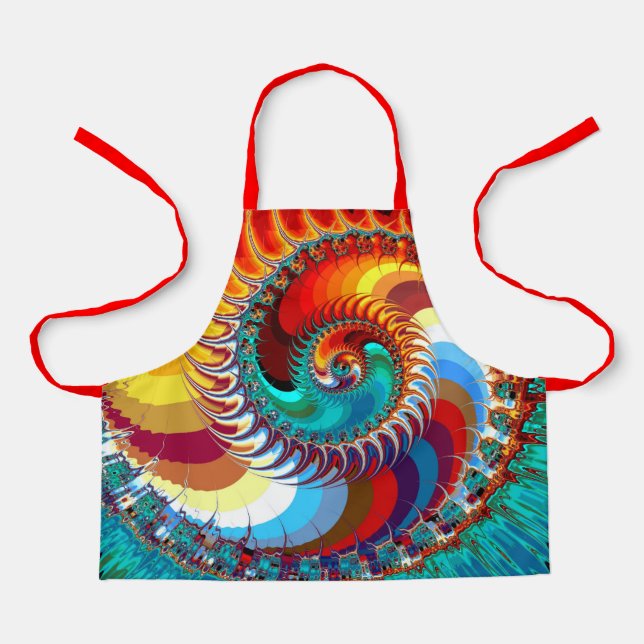 Colourful Dragon Spiral Personalized Apron (Front)