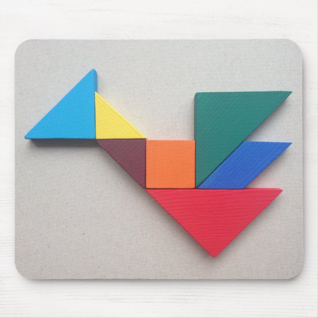 Colourful dragon Tangram Mouse Mat (Front)