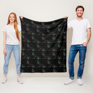 Colourful dragonflies fleece blanket