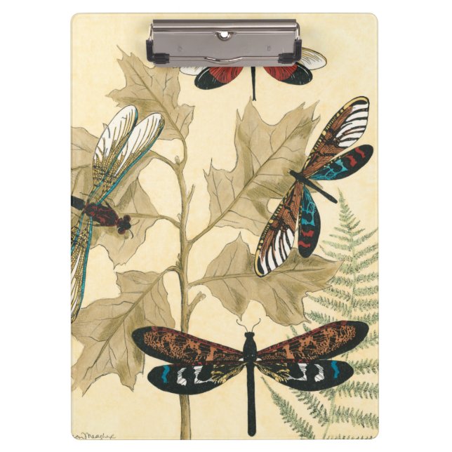 Colourful Dragonflies Floating Above Leaves Clipboard (Front)