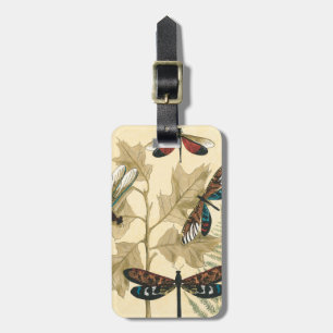 Colourful Dragonflies Floating Above Leaves Luggage Tag