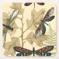 Colourful Dragonflies Floating Above Leaves