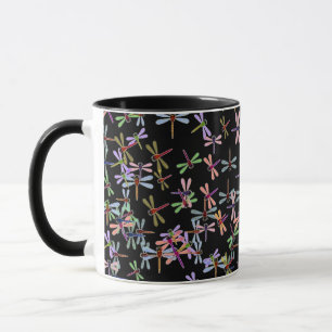 colourful dragonflies mug