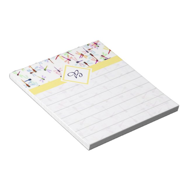 Colourful dragonflies notepad (Angled)