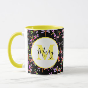 colourful dragonflies personalised mug