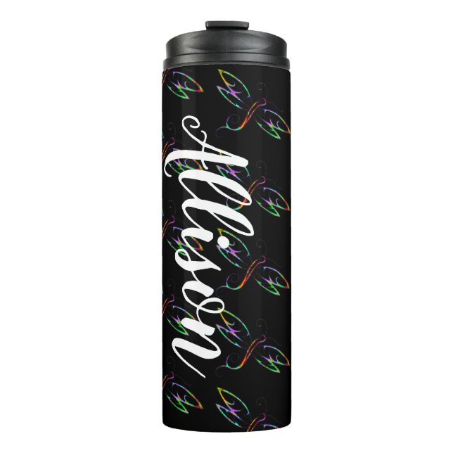 Colourful dragonflies personalised thermal tumbler (Front)
