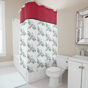 Colourful dragonflies shower curtain