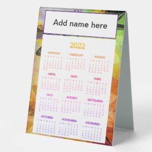 Colourful dragonflies Table Calendar Table Tent Si