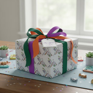Colourful dragonflies wrapping paper