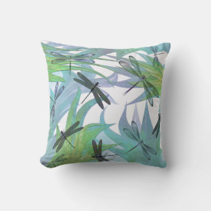Colourful Dragonfly Abstract Decorator Pillow