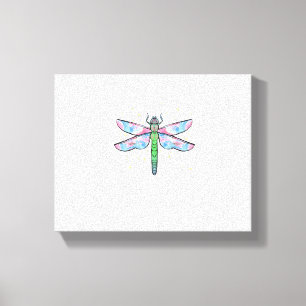 Colourful dragonfly amazing insect canvas print