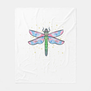 Colourful dragonfly amazing insect fleece blanket