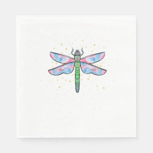 Colourful dragonfly amazing insect napkin