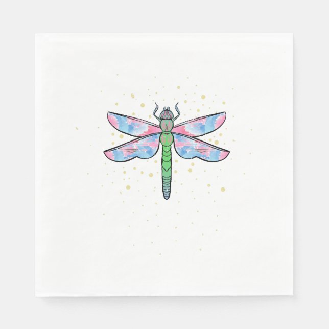 Colourful dragonfly amazing insect napkin (Front)