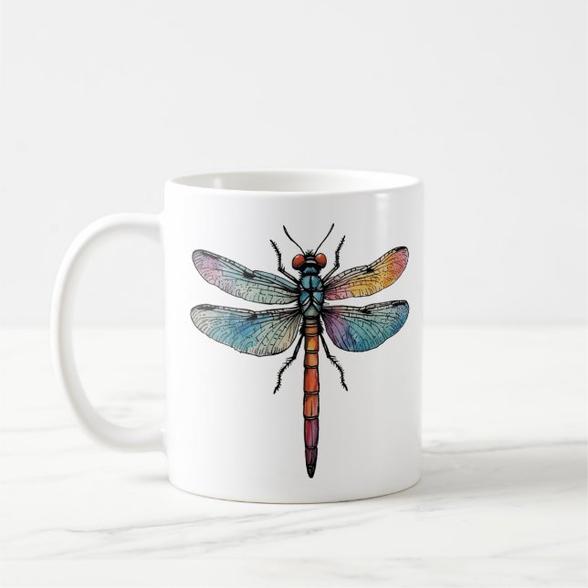 Colourful Dragonfly Coffee Mug (Left)