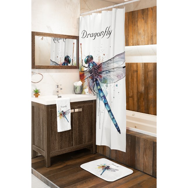 colourful dragonfly customisable  bath mat (Creator Uploaded)