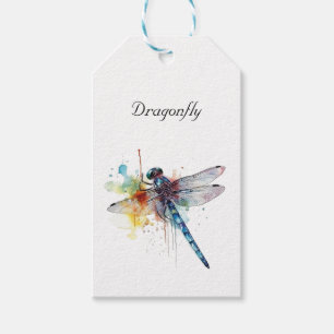 Colourful Dragonfly customisable Gift Tags