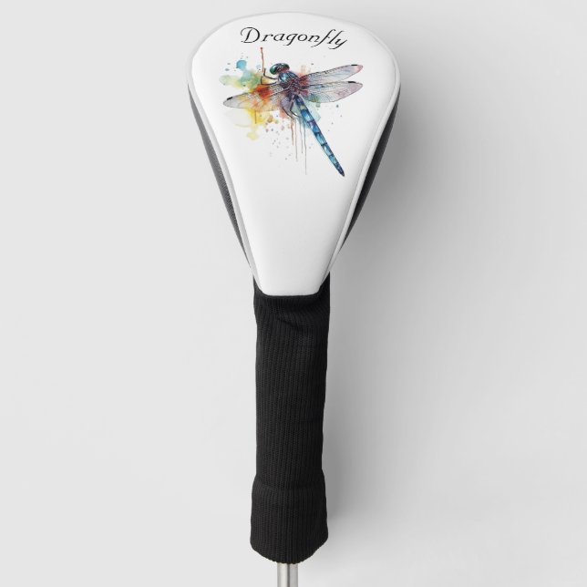 Colourful Dragonfly customisable Golf Head Cover (Front)