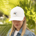 Colourful Dragonfly customisable Trucker Hat<br><div class="desc">watercolor painting of a beautiful colourful dragonfly holding on to a twig on a white background</div>