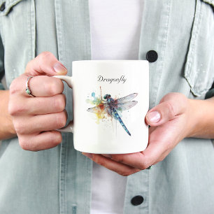 Colourful Dragonfly customisable Two-Tone Coffee Mug