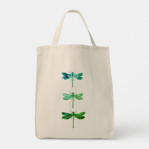colourful dragonfly design tote bag