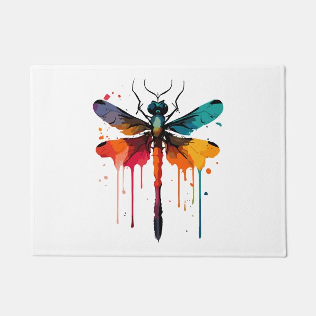 colourful Dragonfly Doormat (Front)