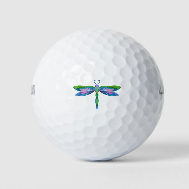 Colourful Dragonfly Golf Balls (Front)